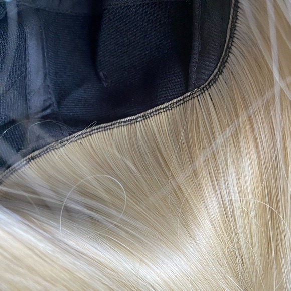 HAT WIG Black Ball Cap with 14” Ash Blonde Hair Attached Cap with Blonde Wig NWT - Picture 5 of 10